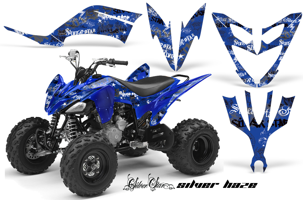 Yamaha Raptor 250 Graphics Silverhaze BlackBlueBG